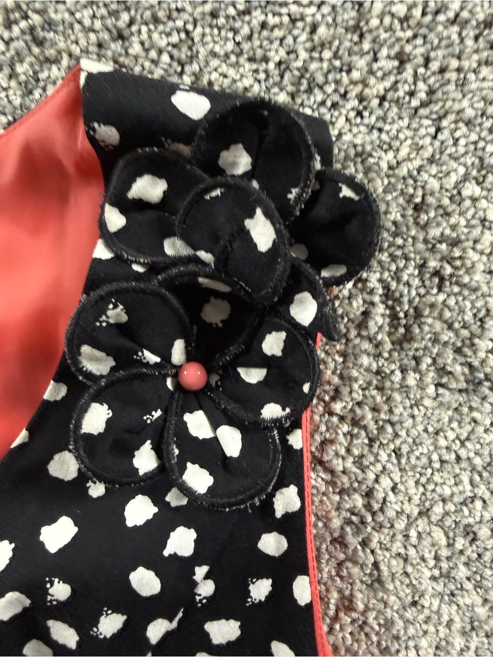 Robbie Bee Polka Dot Fit & Flare Dress Coral Belt Size 16 - Picture 12 of 12